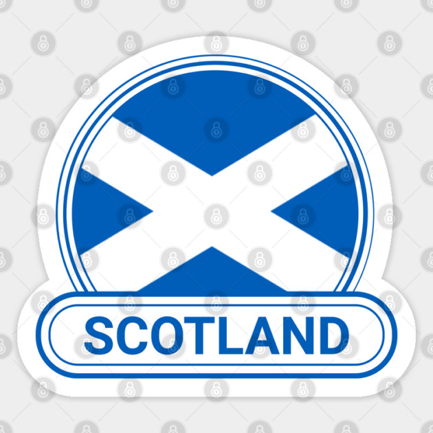 Scotland Country Badge - Scotland Flag St Andrew's Cross Sticker by Yesteeyear