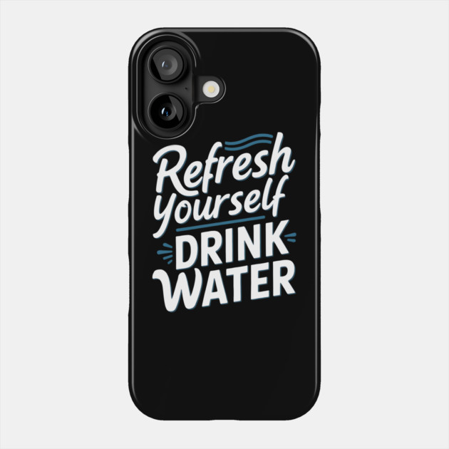 Refresh Yourself 'Drink Water' Phone Case by MakerMind8.2
