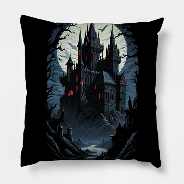 Castle Dracula Pillow by Grave Digs