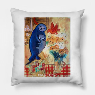 Chagall Otter Yellow Pillow