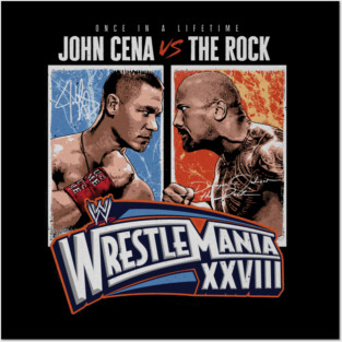 John Cena Vs. The Rock Match WrestleMania 28 Posters and Art