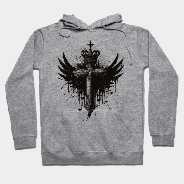 Hip Hop Cross Wings Hoodie by UrbanLifeApparel