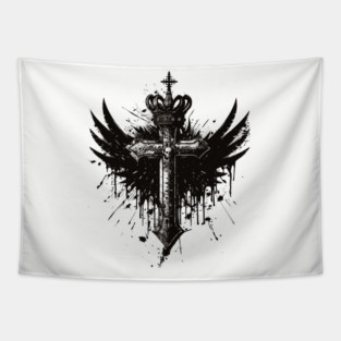 Hip Hop Cross Wings Tapestry