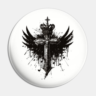 Hip Hop Cross Wings Pin