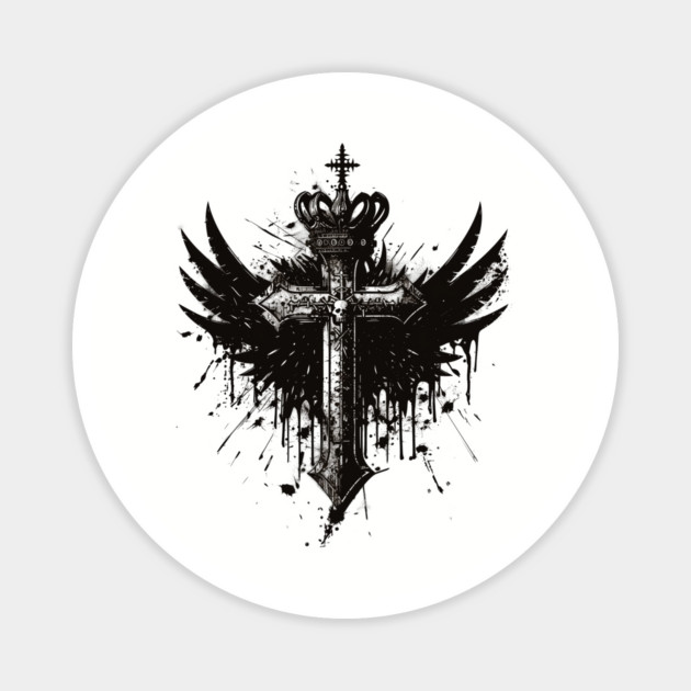 Hip Hop Cross Wings Magnet by UrbanLifeApparel