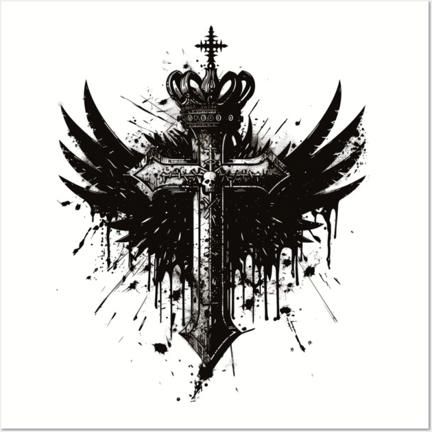 Hip Hop Cross Wings Wall Art by UrbanLifeApparel