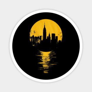Urban City Life Sunset Magnet