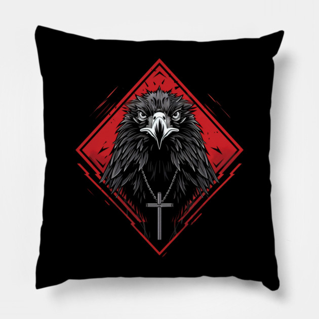 Urban Life Crow with Cross Pillow by UrbanLifeApparel