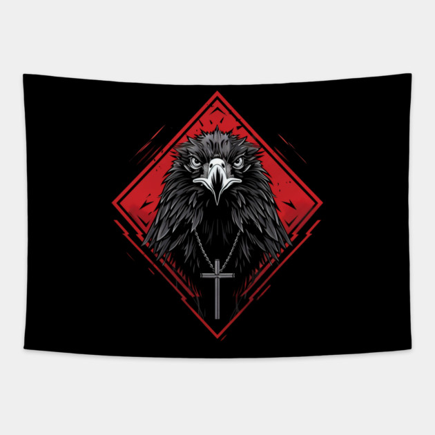 Urban Life Crow with Cross Tapestry by UrbanLifeApparel