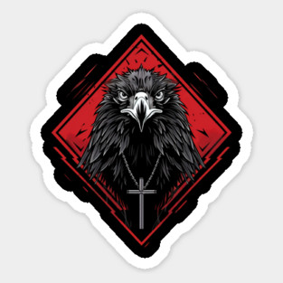 Urban Life Crow with Cross Magnet