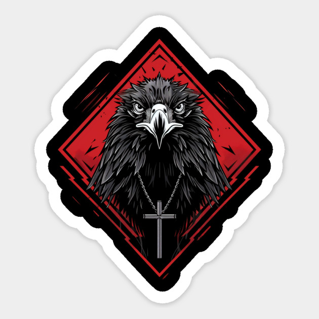 Urban Life Crow with Cross Magnet by UrbanLifeApparel