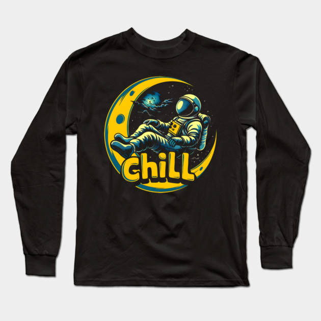 Urban Chill Astronaut on the moon Long Sleeve T-Shirt by UrbanLifeApparel