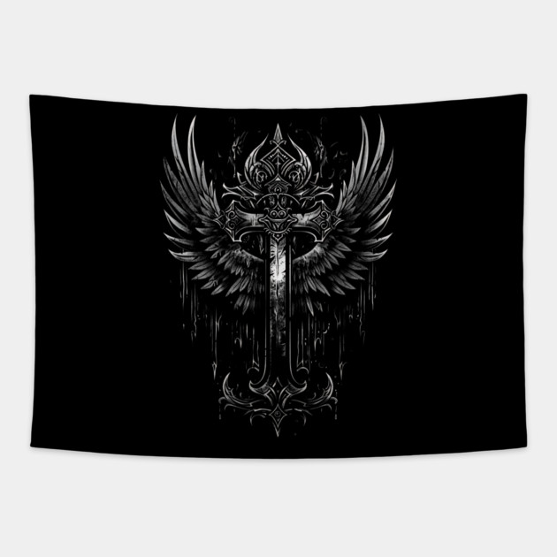 Hip Hop Wings Cross Tapestry by UrbanLifeApparel