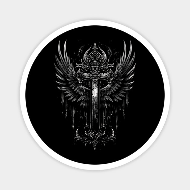 Hip Hop Wings Cross Magnet by UrbanLifeApparel