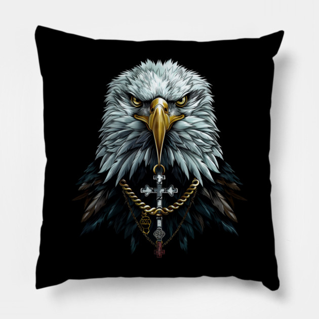Urban Life Eagle with Cross Pillow by UrbanLifeApparel