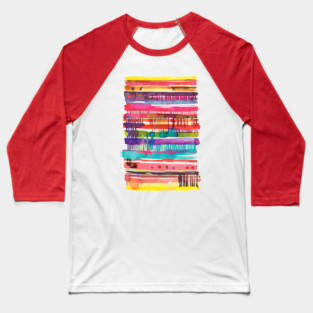 Watercolor Irregular Lines Baseball T-Shirt