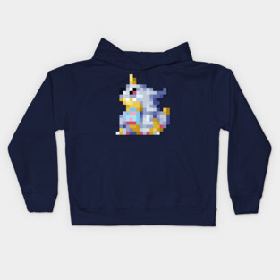 Gabumon low-res pixelart Kids Hoodie