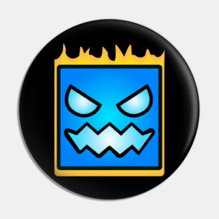 Blue Geometry Dash On Fire Pin
