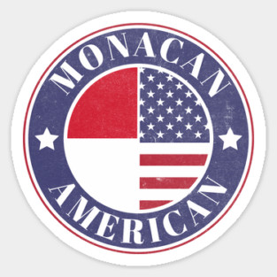 Proud Monacan-American Badge - Monaco Flag Magnet
