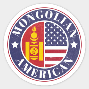 Proud Mongolian-American Badge - Mongolia Flag Soyombo Magnet