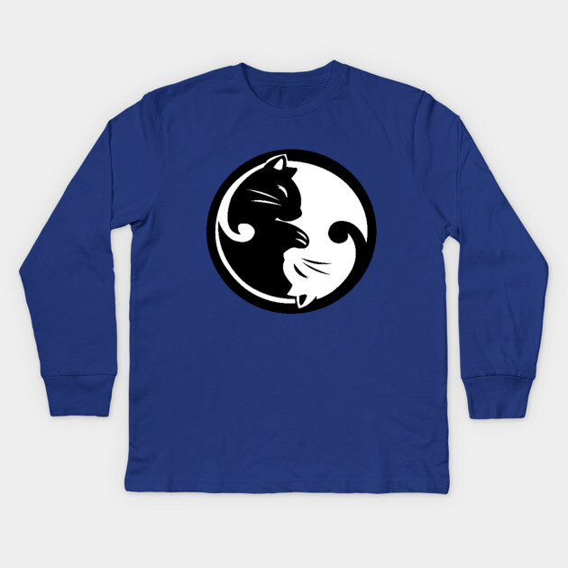 Cat Ying Yang Kids Long Sleeve T-Shirt by DickinsonDesign