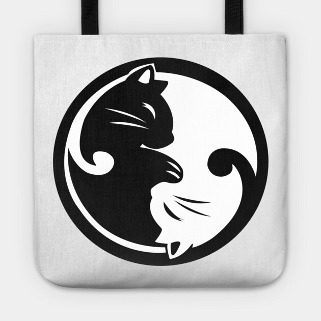 Cat Ying Yang Tote by DickinsonDesign