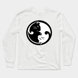 Cat Ying Yang Long Sleeve T-Shirt