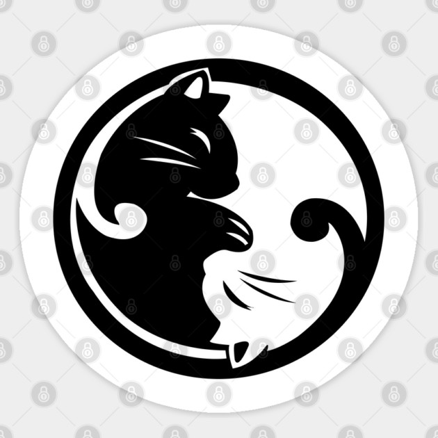 Cat Ying Yang Sticker by DickinsonDesign