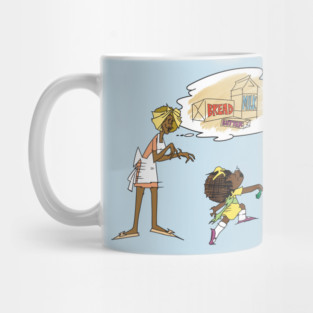 Loaf Of Bread - Container Of Milk - Stick Of Butter - Light Mug