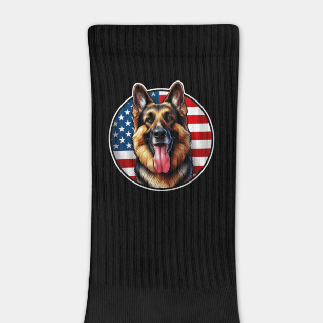 Patriotic German Shepherd Dog American Flag by JessArty