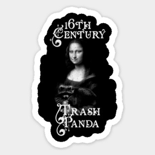 16th Century Trash Panda T-Shirt: Mona Lisa with Raccoon Sticker