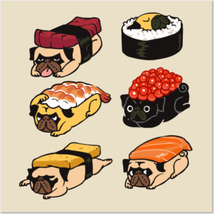 Sushi Pug Posters and Art