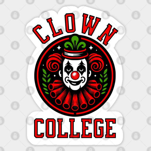 Vintage Clown College Sticker by HolidayBug