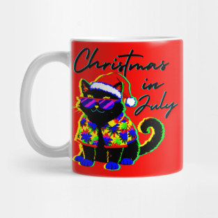 Glitch Cat Christmas in July Mug