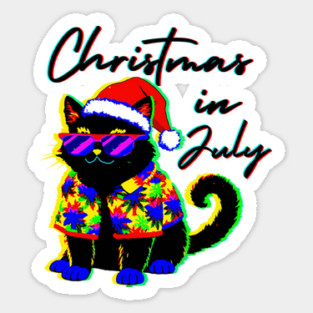 Glitch Cat Christmas in July Magnet