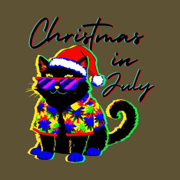 Glitch Cat Christmas in July by The WYLD Tribe