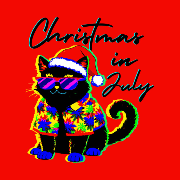 Glitch Cat Christmas in July by The WYLD Tribe