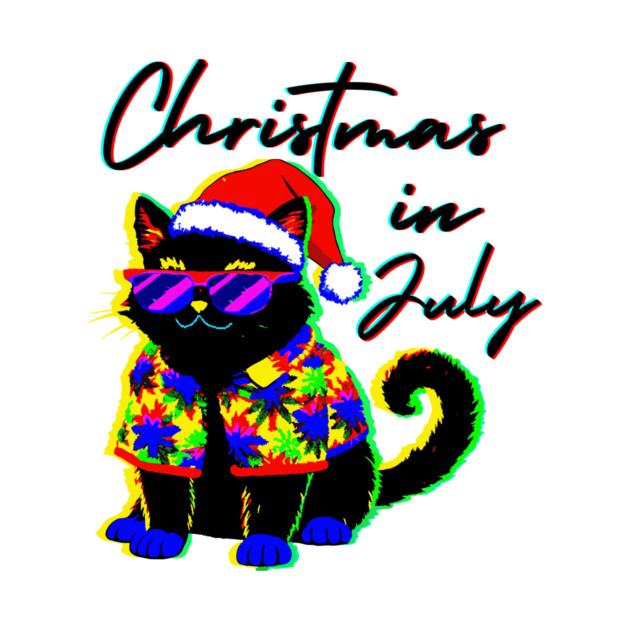 Glitch Cat Christmas in July by The WYLD Tribe