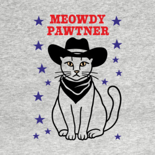 Meowdy Pawtner Funny Cowboy Cat T-Shirt