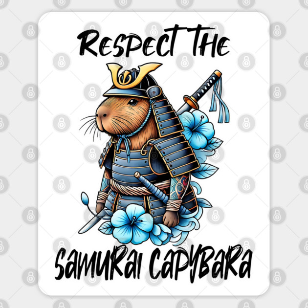 Respect the Samurai Capybara Sticker by Luxinda