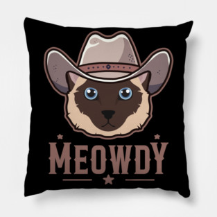 Siamese Cat Meowdy Pillow