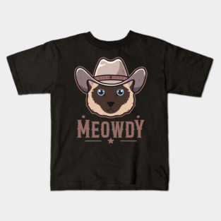 Siamese Cat Meowdy Kids T-Shirt