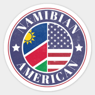 Proud Namibian-American Badge - Namibia Flag Sticker