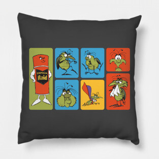 Raid Bug Spray Characters Pillow