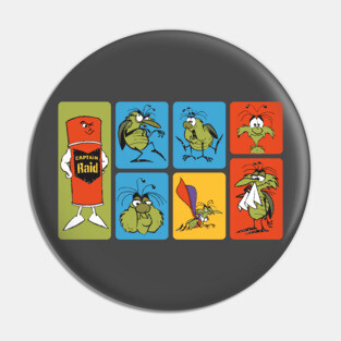 Raid Bug Spray Characters Pin