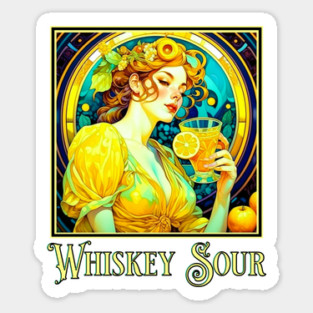 Art Nouveau Whiskey Sour Sticker