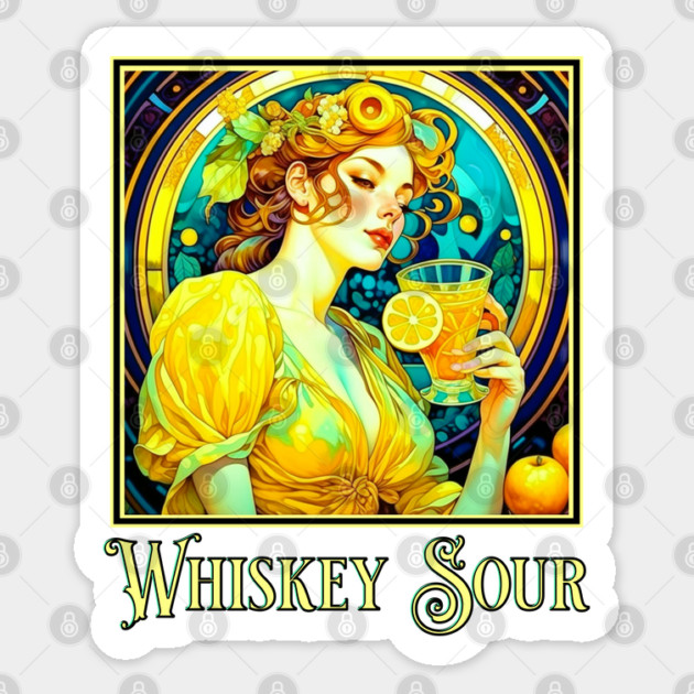 Art Nouveau Whiskey Sour Sticker by HolidayBug