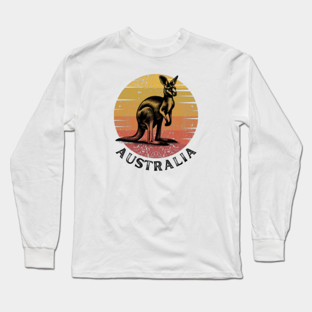 Australia Kangaroo Long Sleeve T-Shirt by Timeless Chaos