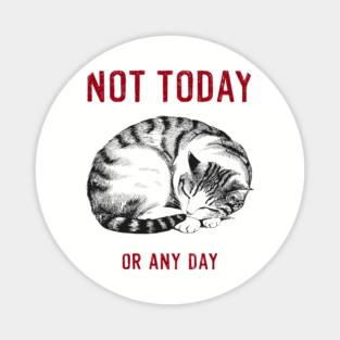 Not Today Or Any Day Lazy Attitude Magnet