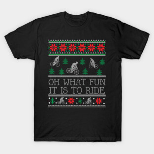 Cycling Bicycle Bike Cyclist Ugly Christmas Xmas T-Shirt